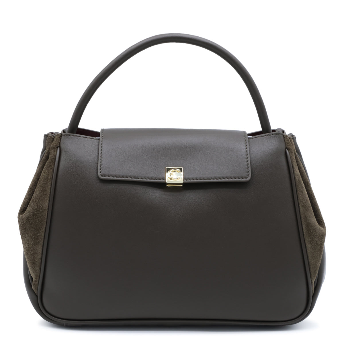 MUD LEATHER PANSY MEDIUM TOP HANDLE BAG