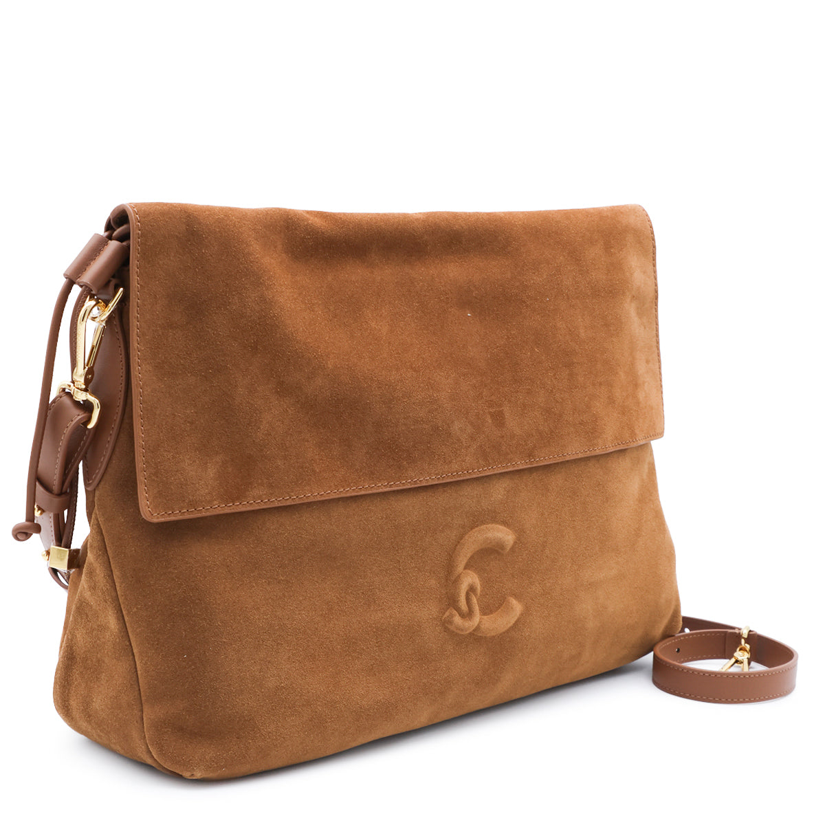 COGNAC SUEDE LIDIA SHOULDER BAG
