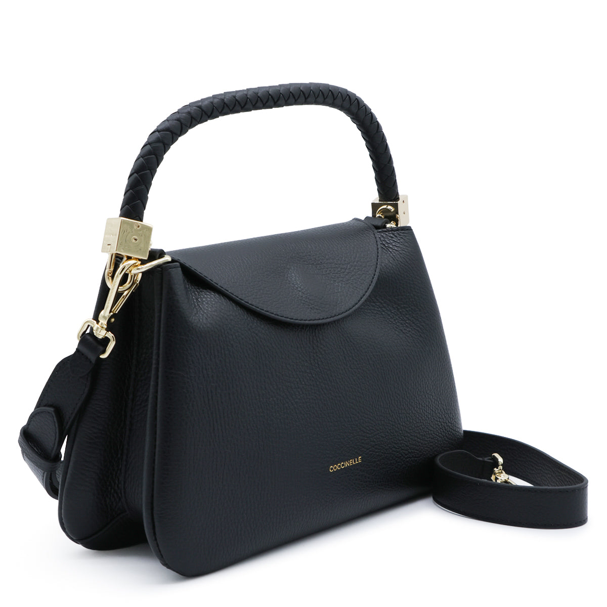 BLACK LEATHER TIGGY SHOULDER BAG
