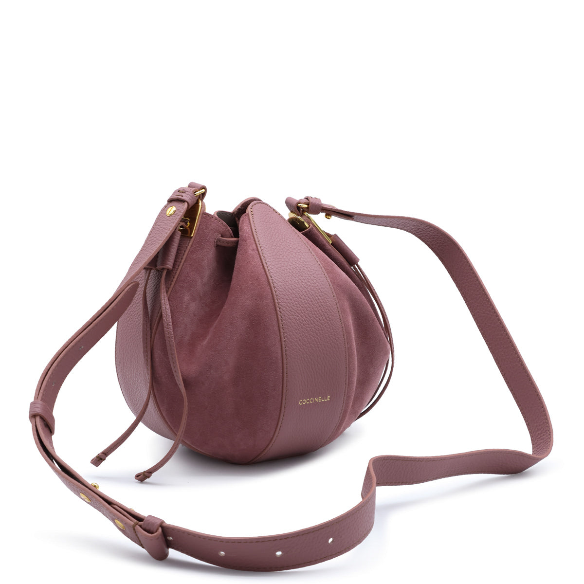 WINTER ROSE SUEDE COCCINELLE BOOM SATCHEL