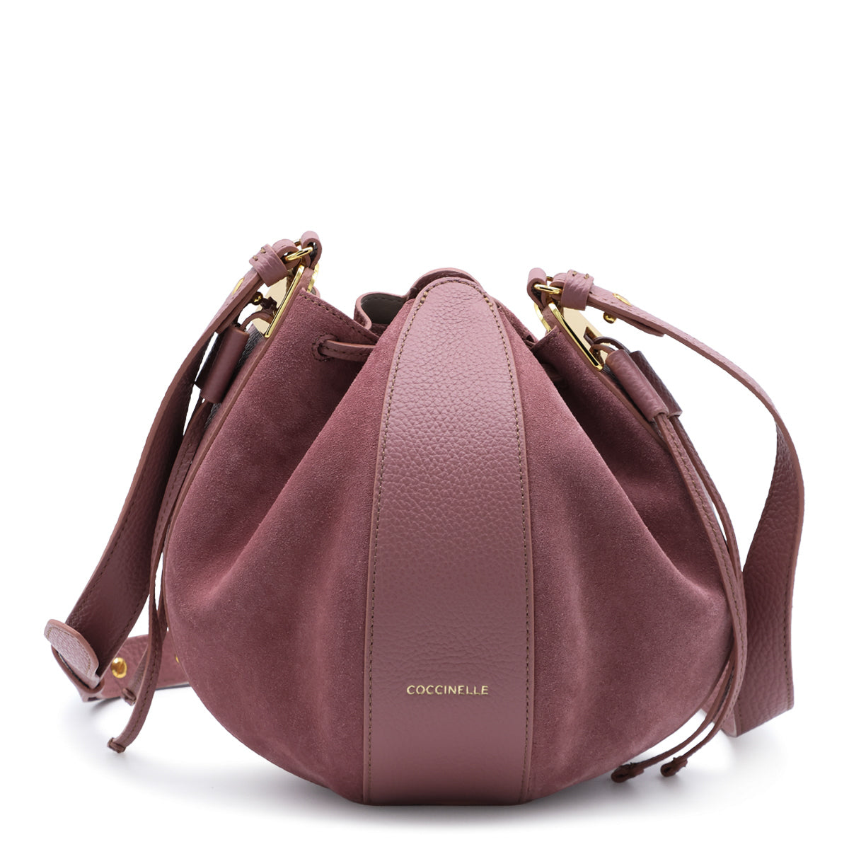WINTER ROSE SUEDE COCCINELLE BOOM SATCHEL