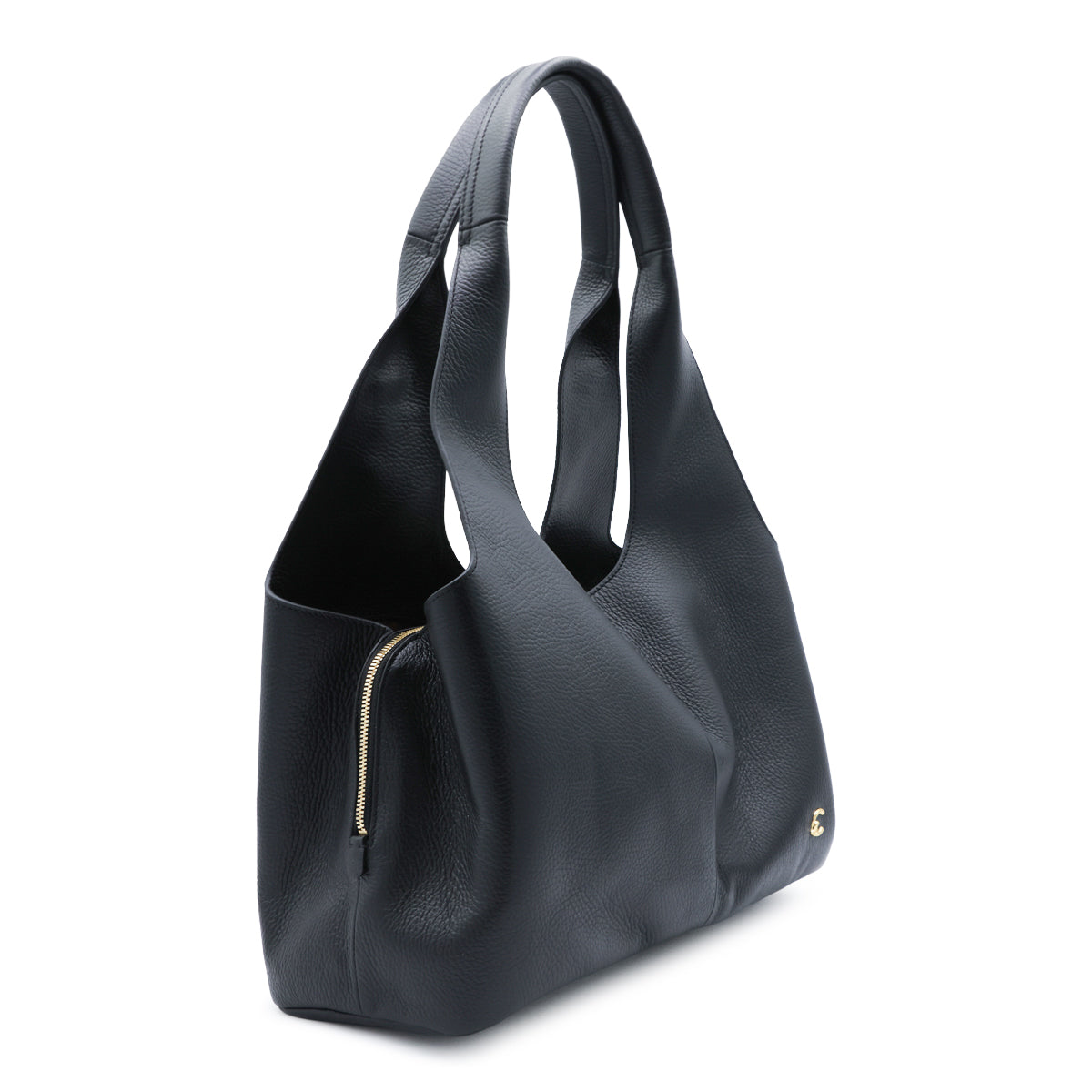 BLACK LEATHER NELL SHOULDER BAG