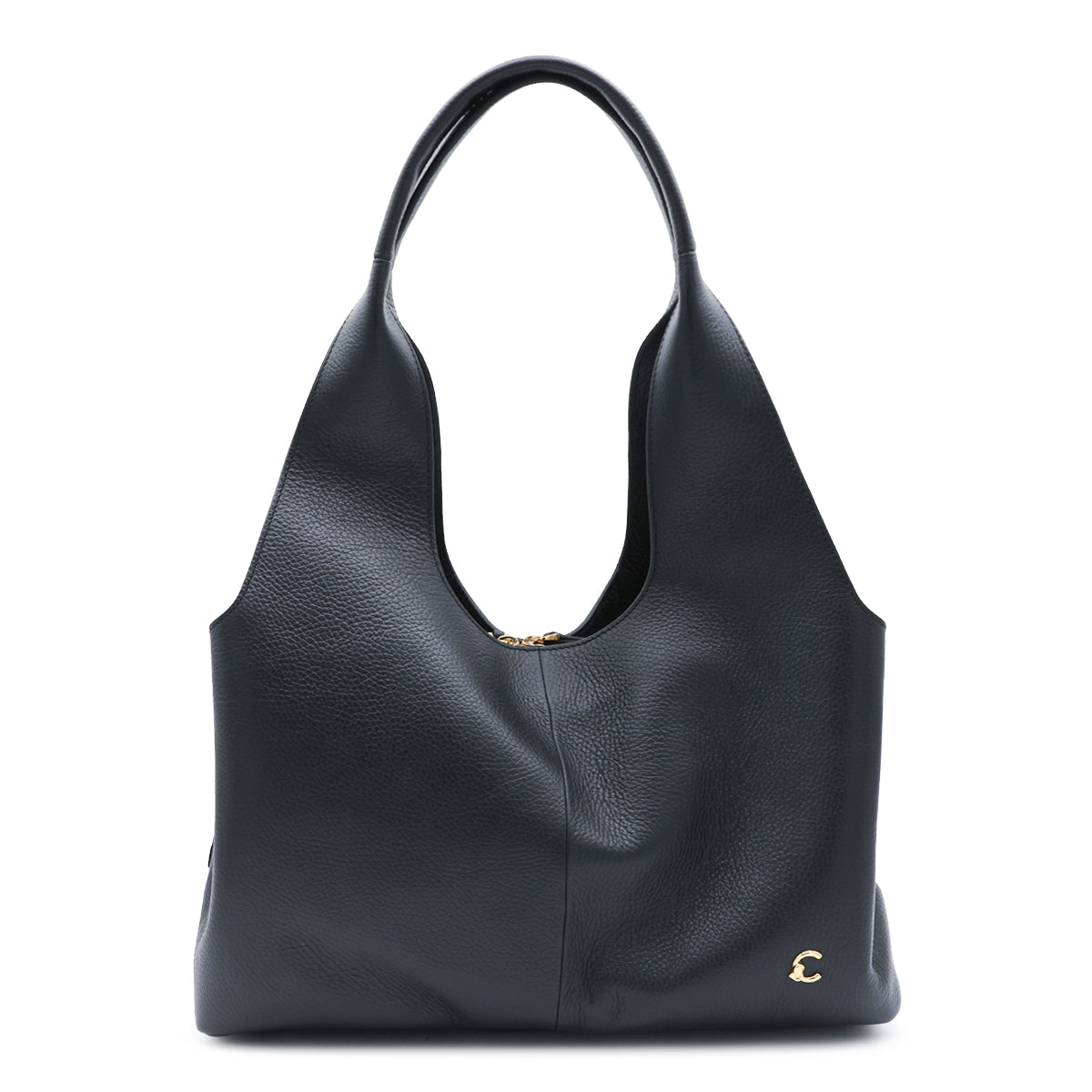 BLACK LEATHER NELL SHOULDER BAG