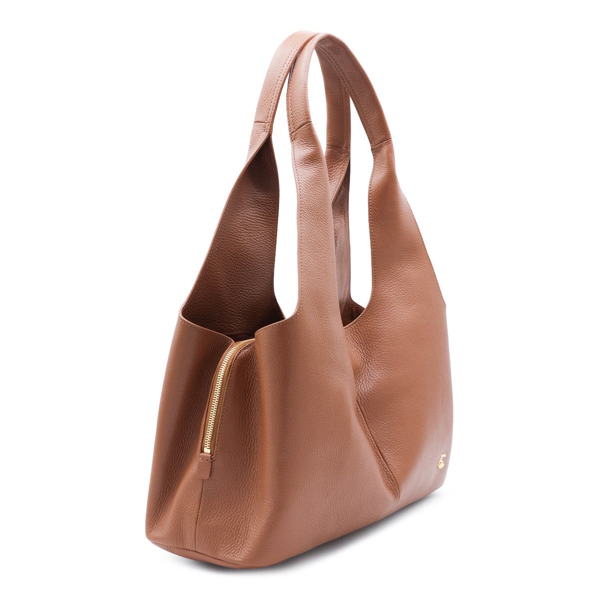COGNAC LEATHER NELL SHOULDER BAG