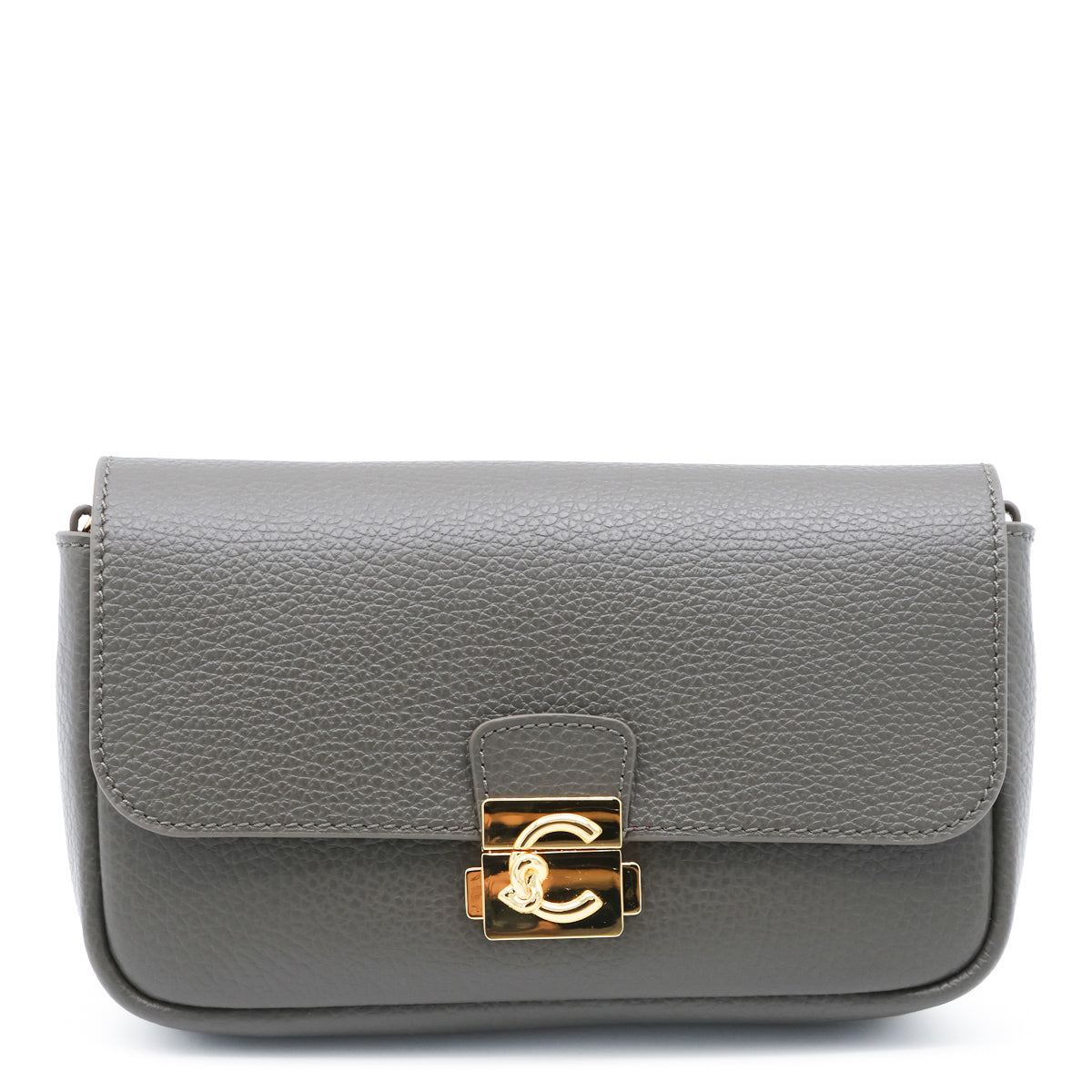 MUD LEATHER C-ME LOCK CROSSBODY BAG