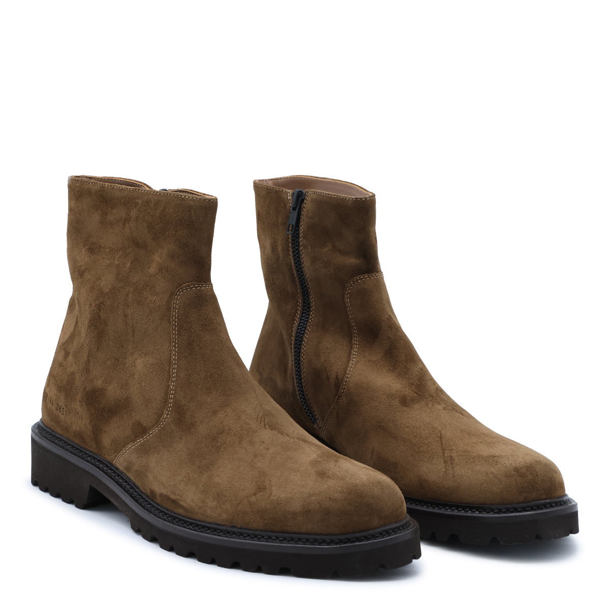 BROWN SUEDE PUMA ZIPPED BOOTS