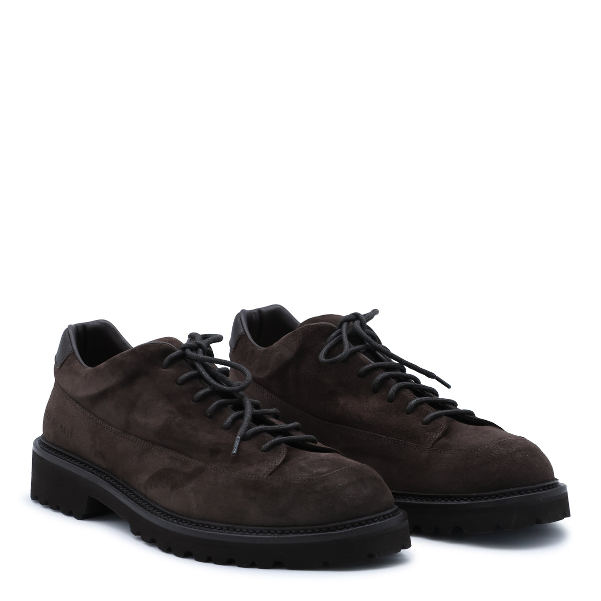 DARK BROWN LEATHER HIKER LOW LACE UP SHOES
