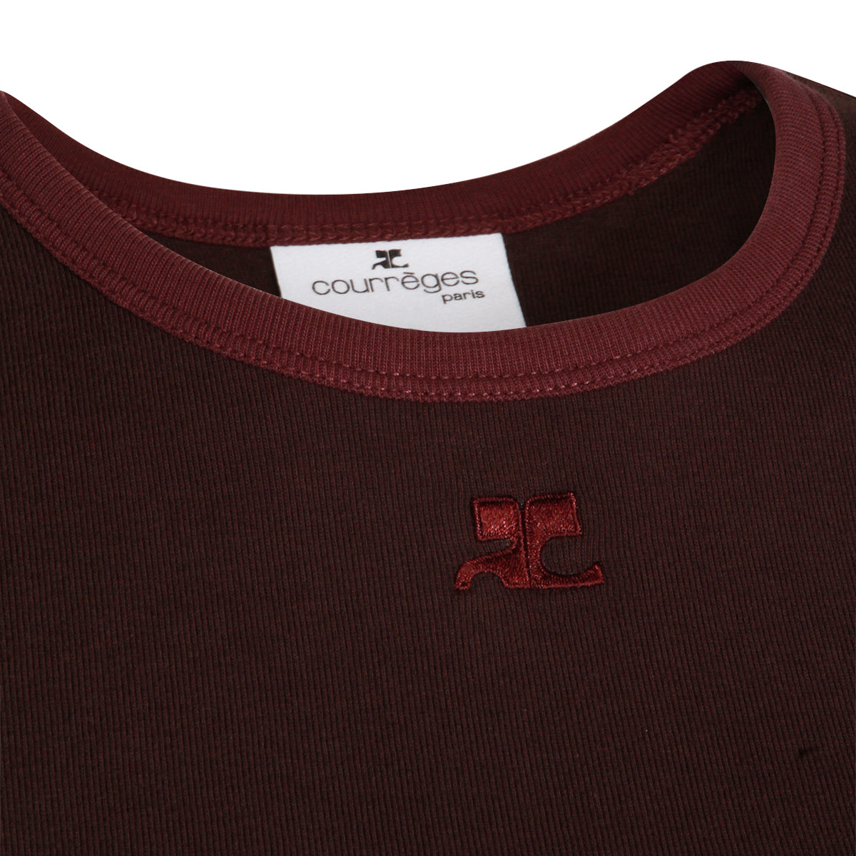 BURNT RED AND DEEP GRENAT COTTON SIGNATURE T-SHIRT