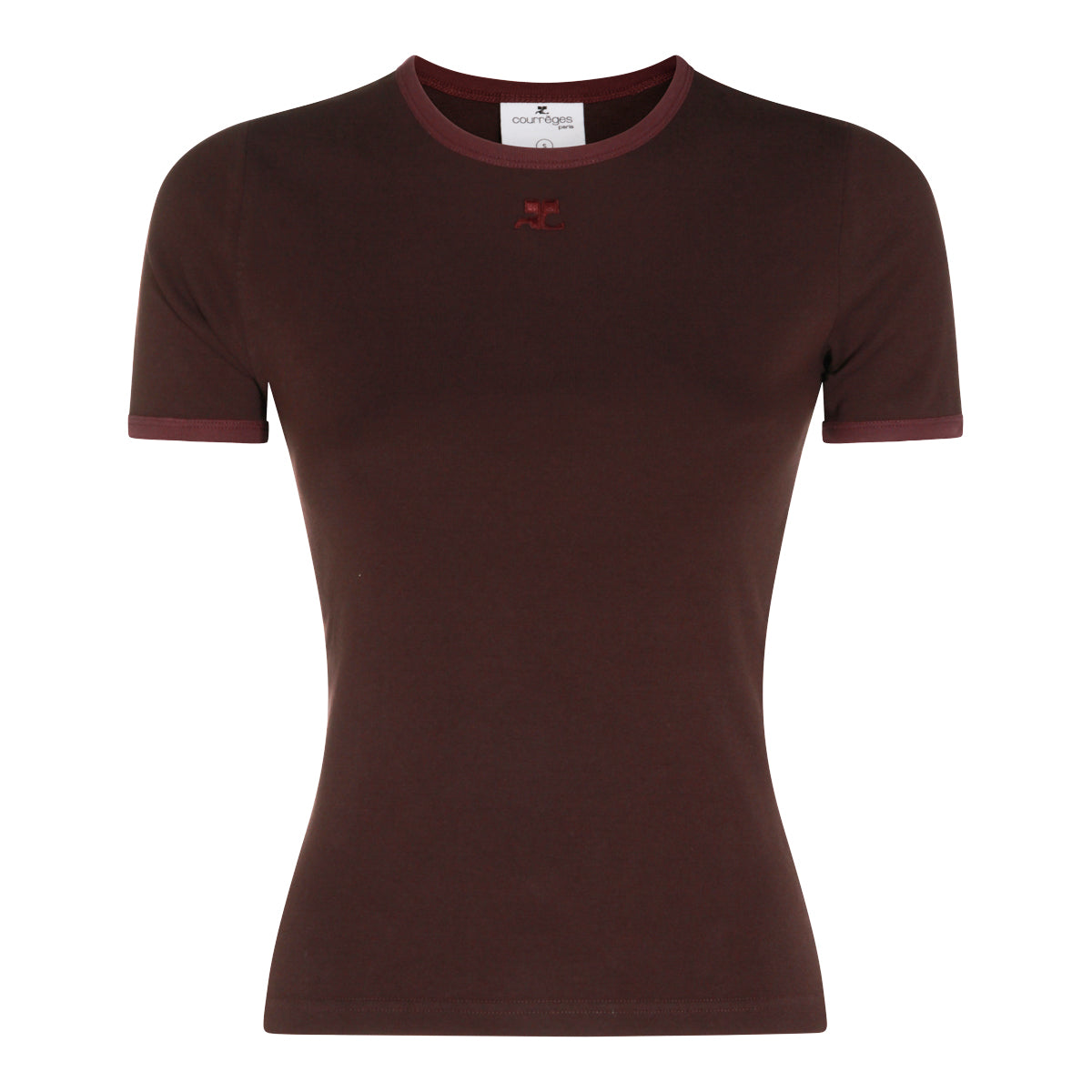 BURNT RED AND DEEP GRENAT COTTON SIGNATURE T-SHIRT