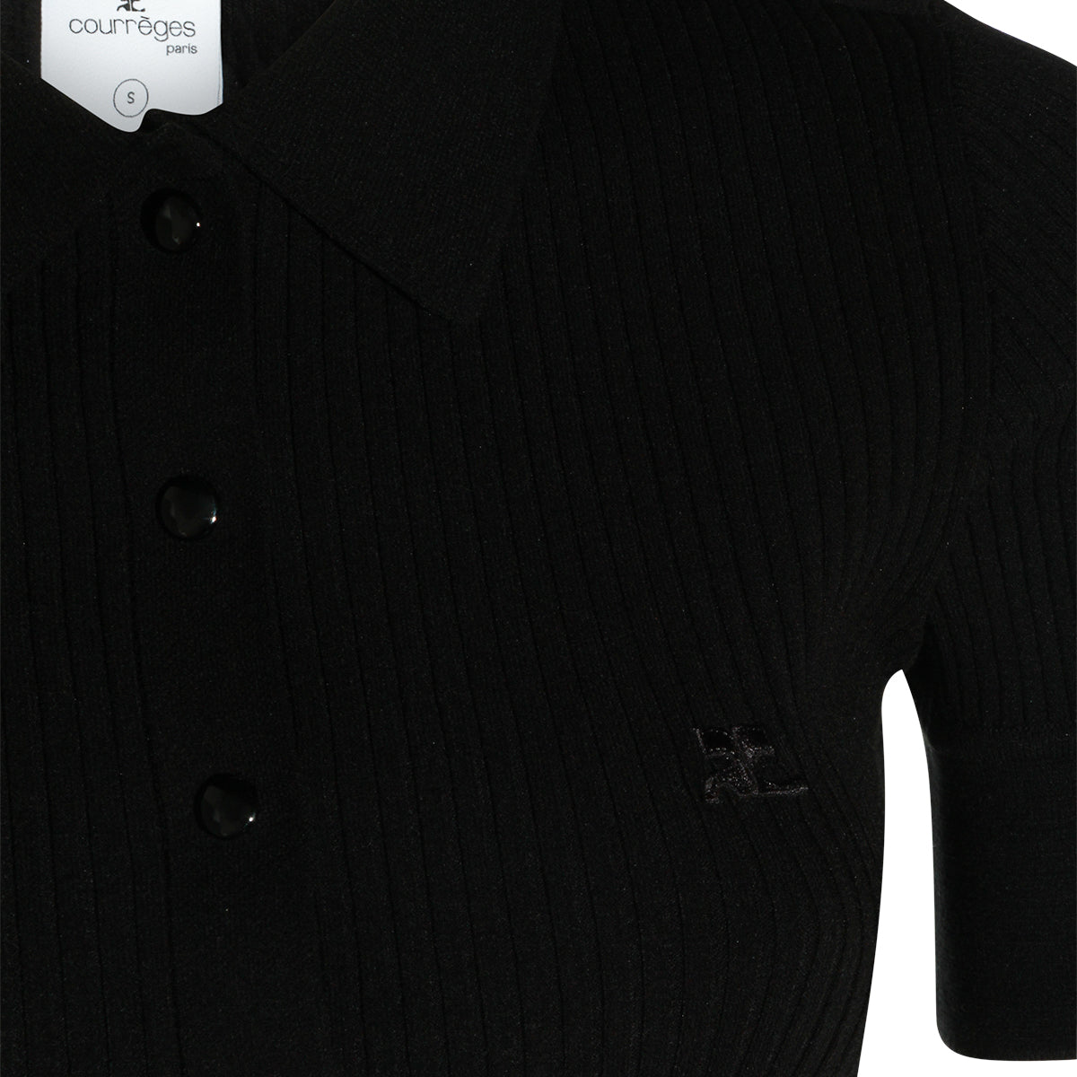 BLACK STRETCH POLO SHIRT