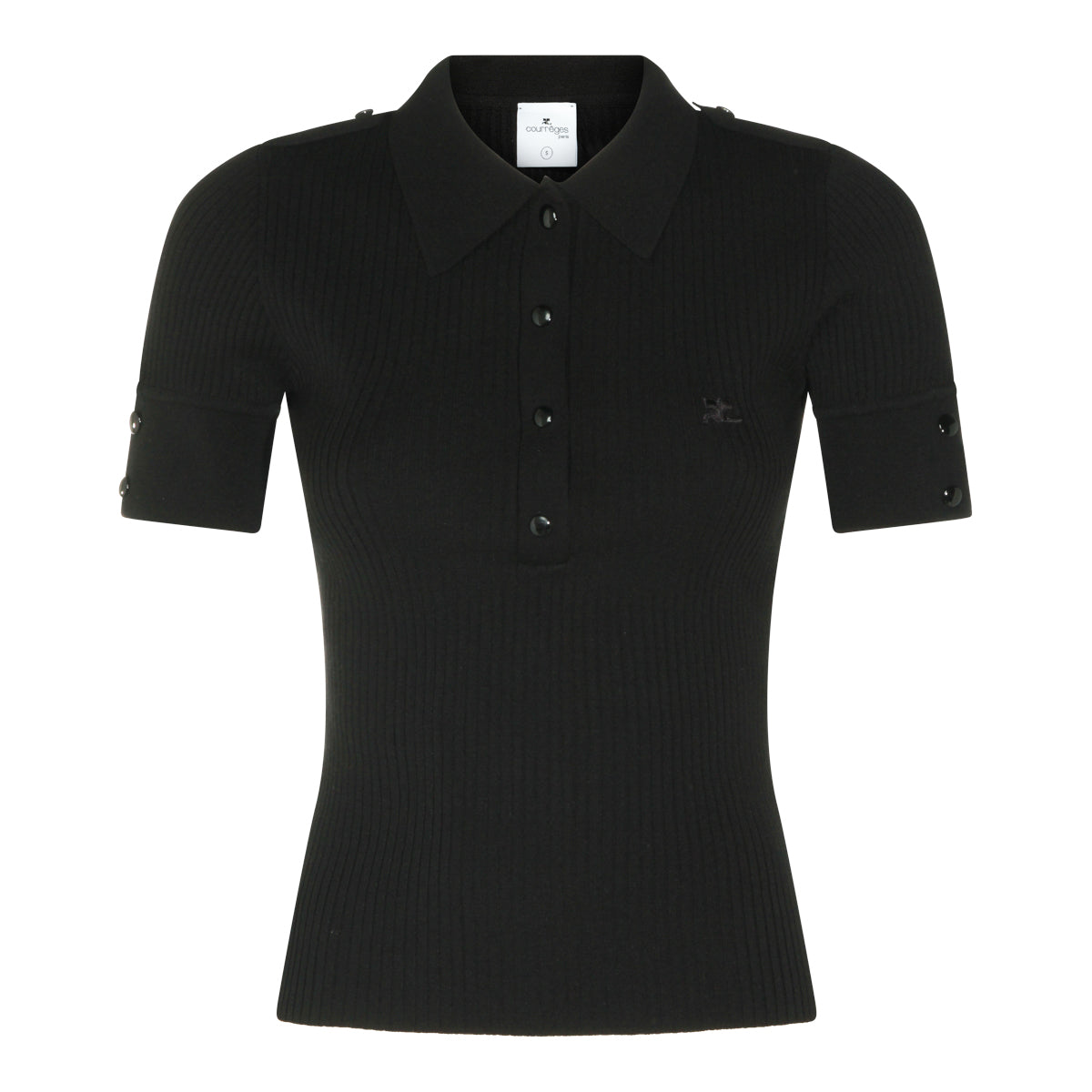 BLACK STRETCH POLO SHIRT