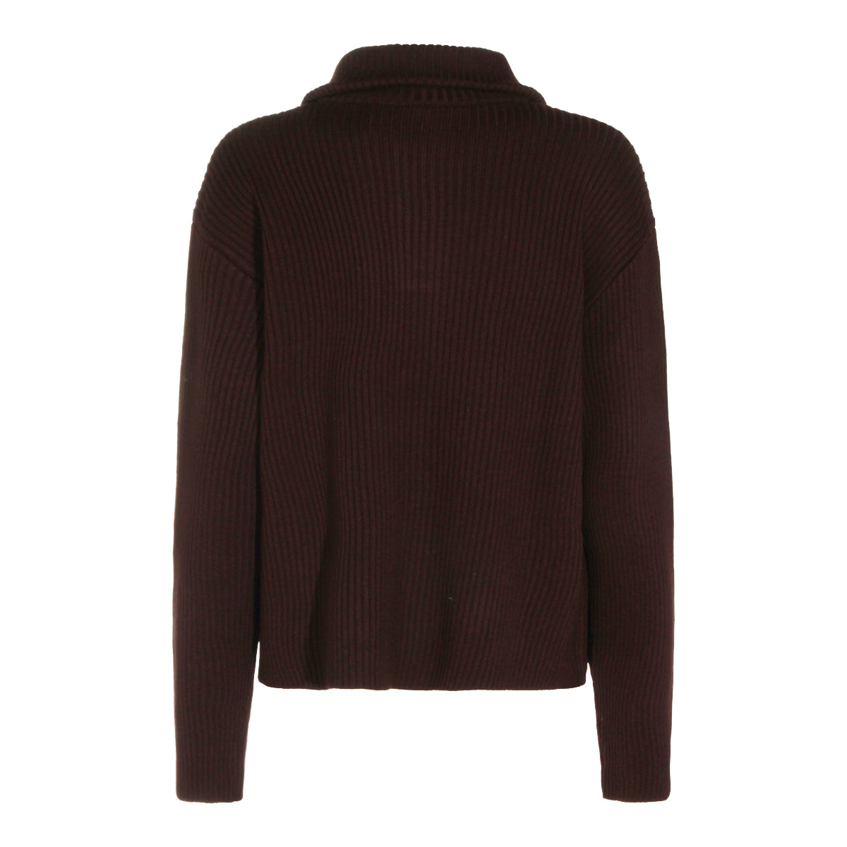 BURNT RED WOOL TRUCKER SWEATER