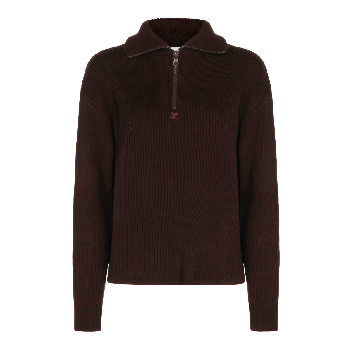 BURNT RED WOOL TRUCKER SWEATER
