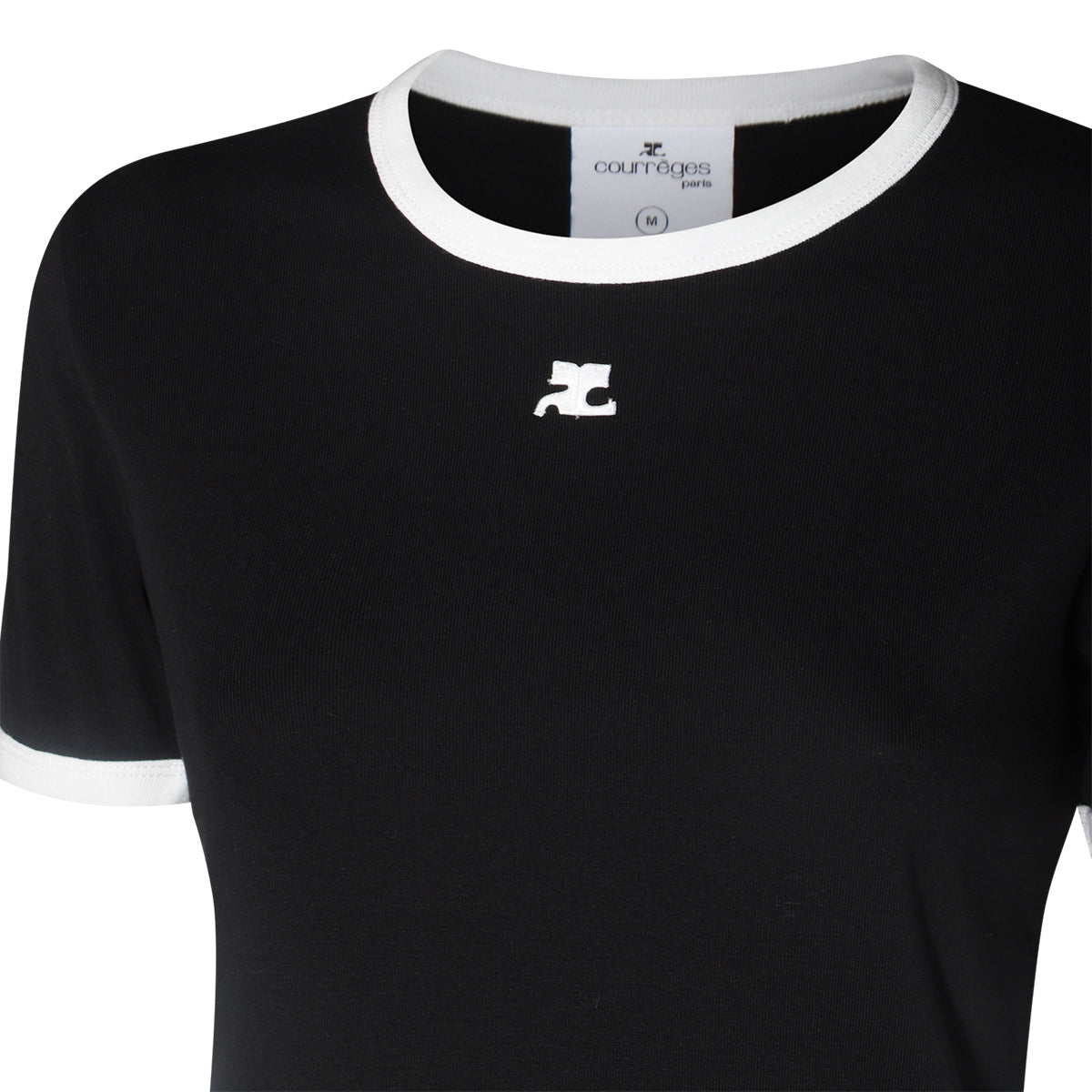 BLACK AND WHITE COTTON T-SHIRT