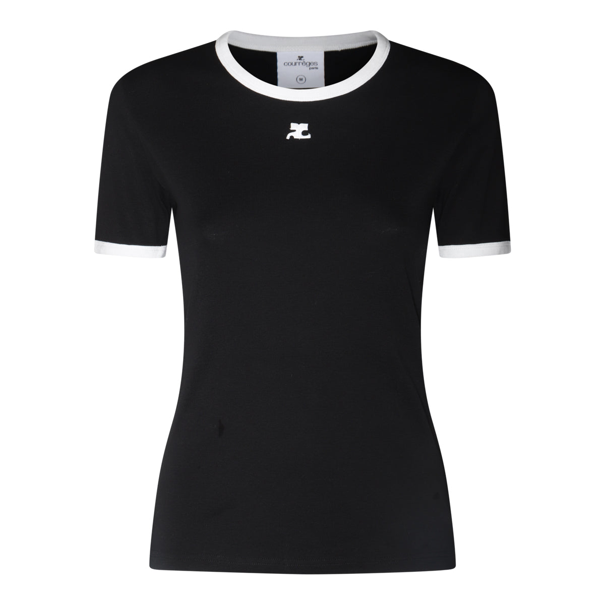 BLACK AND WHITE COTTON T-SHIRT