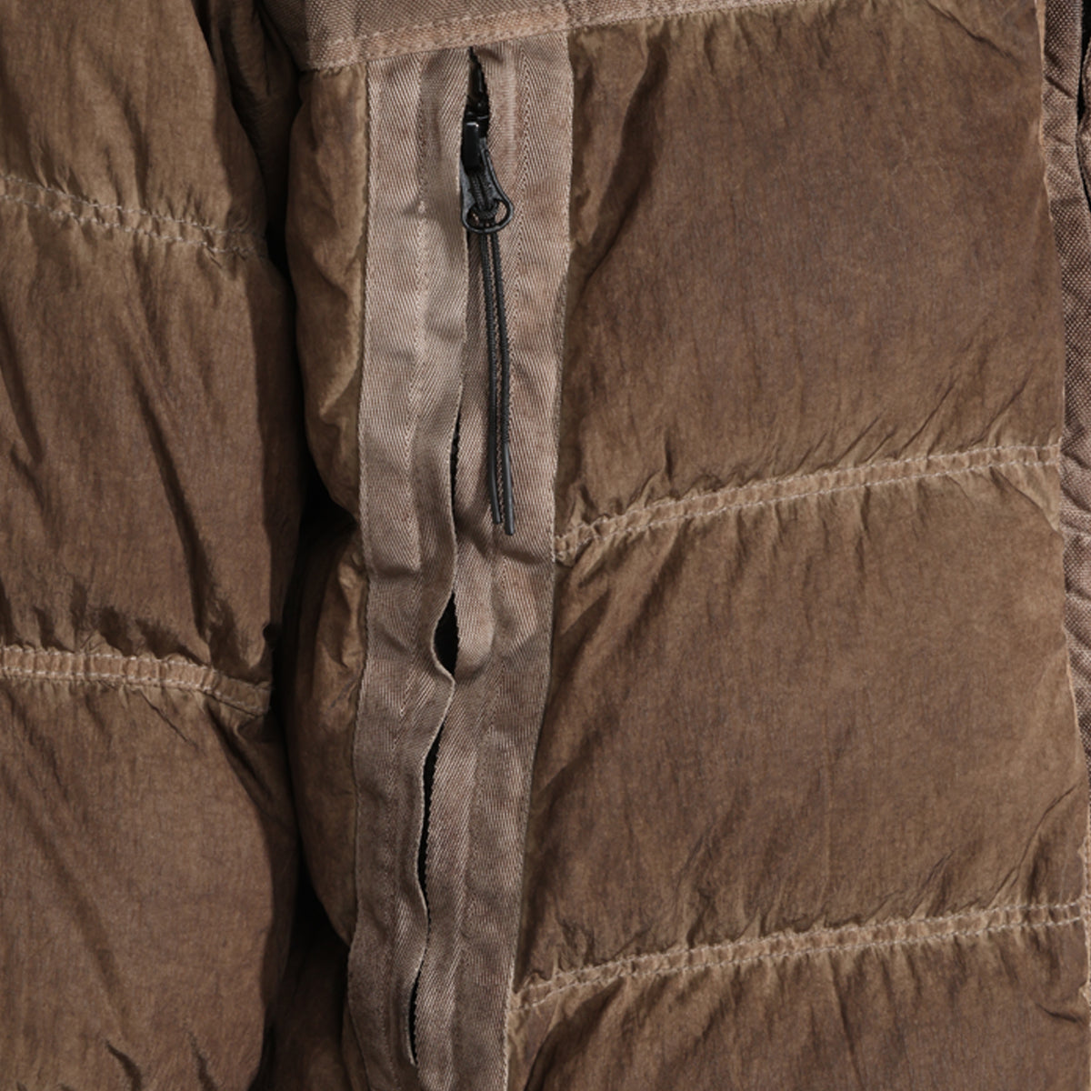 BROWN QUILTED DOWN JACKET