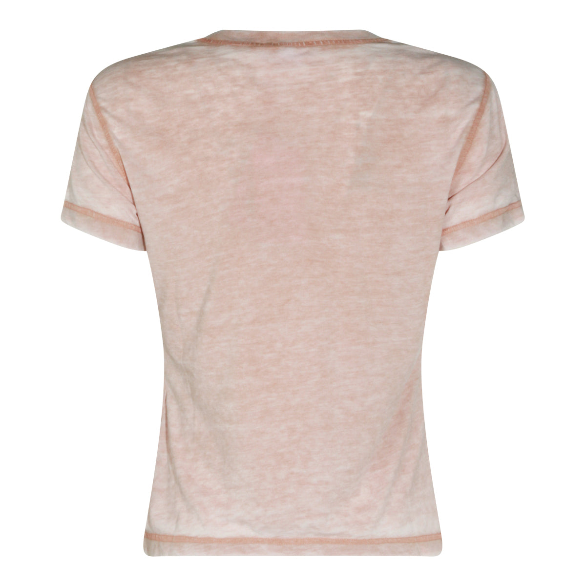 BEIGE COTTON BLEND BURNOUT T-SHIRT