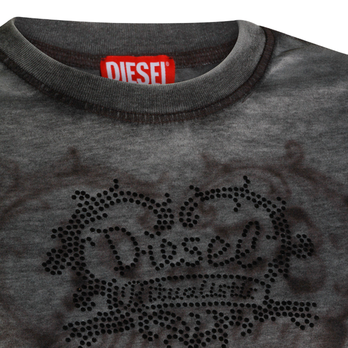 BLACK COTTON BURNOUT T-SHIRT