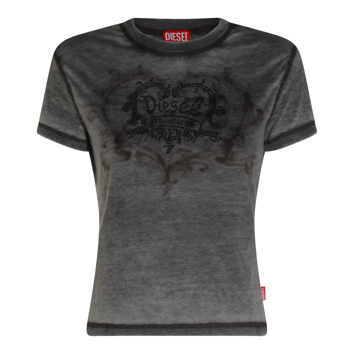 BLACK COTTON BURNOUT T-SHIRT