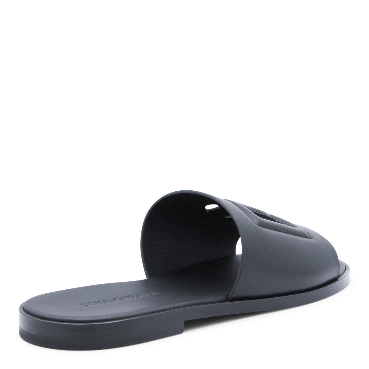 BLACK LEATHER FLAT