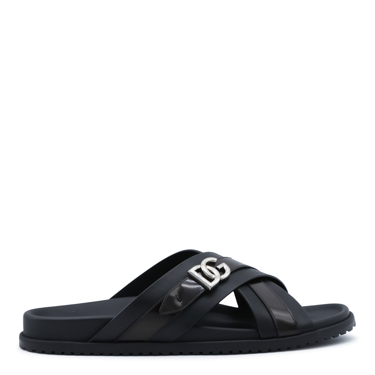 BLACK LEATHER FLATS