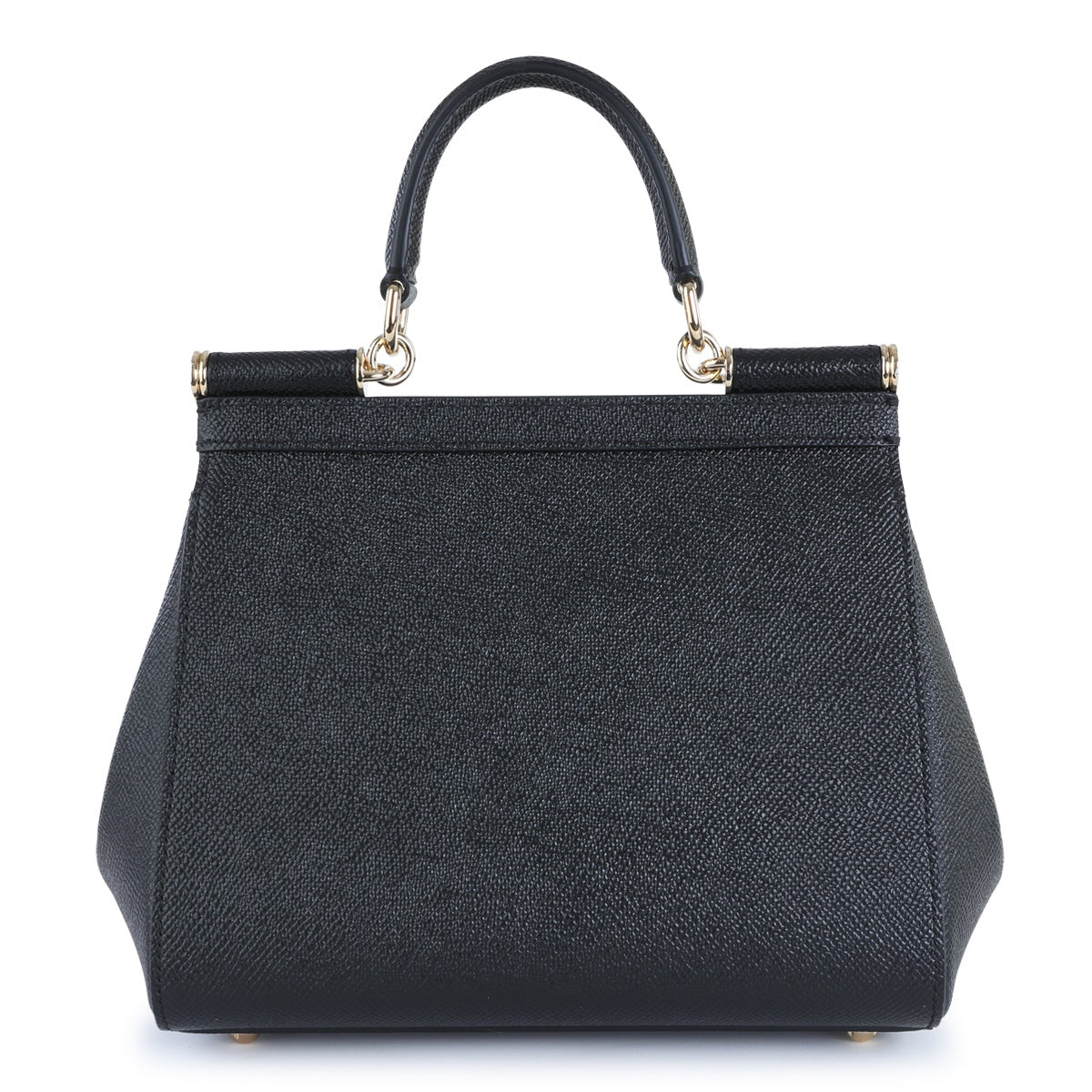 BLACK LEATHER SICILY SMALL TOP HANDLE BAG