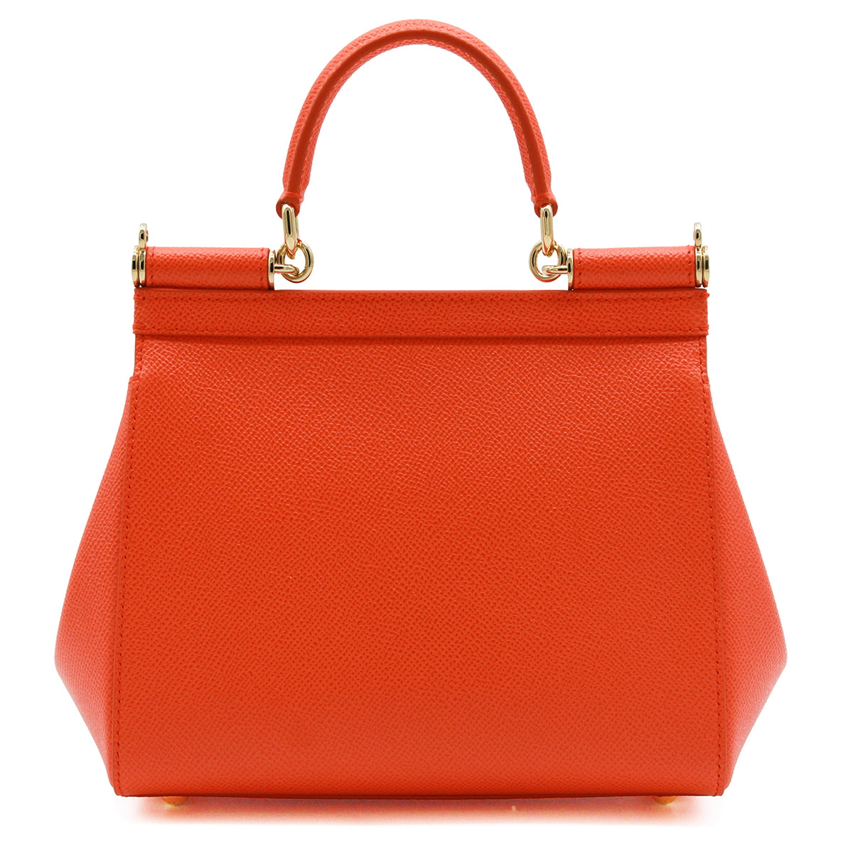 ORANGE LEATHER SICILY SMALL TOP HANDLE BAG