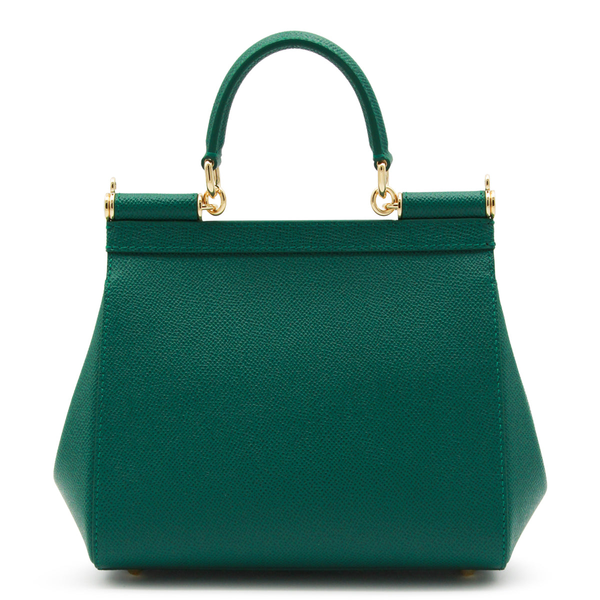 GREEN LEATHER SICILY SMALL TOP HANDLE BAG