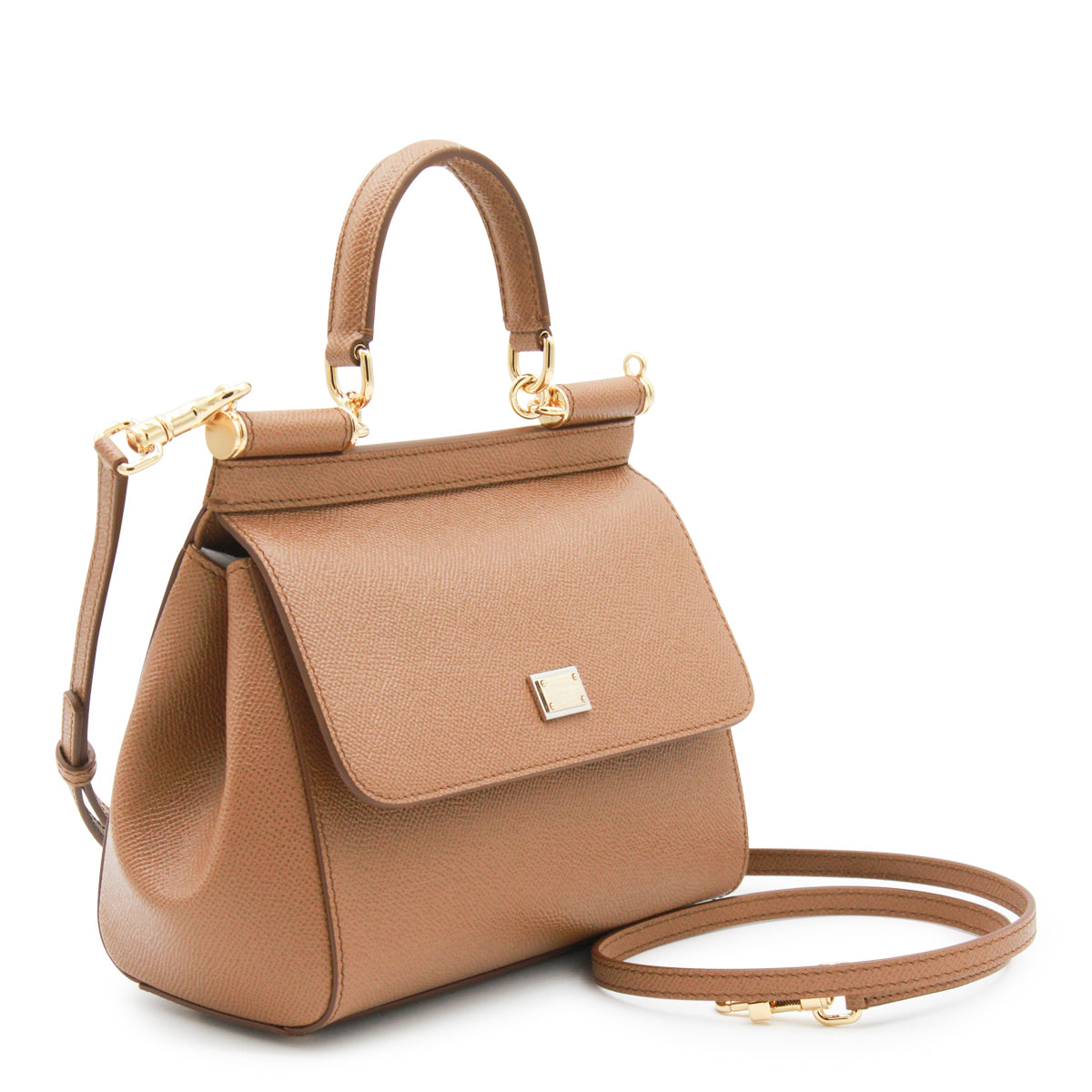 CARAMEL BROWN LEATHER SICILY TOP HANDLE BAG