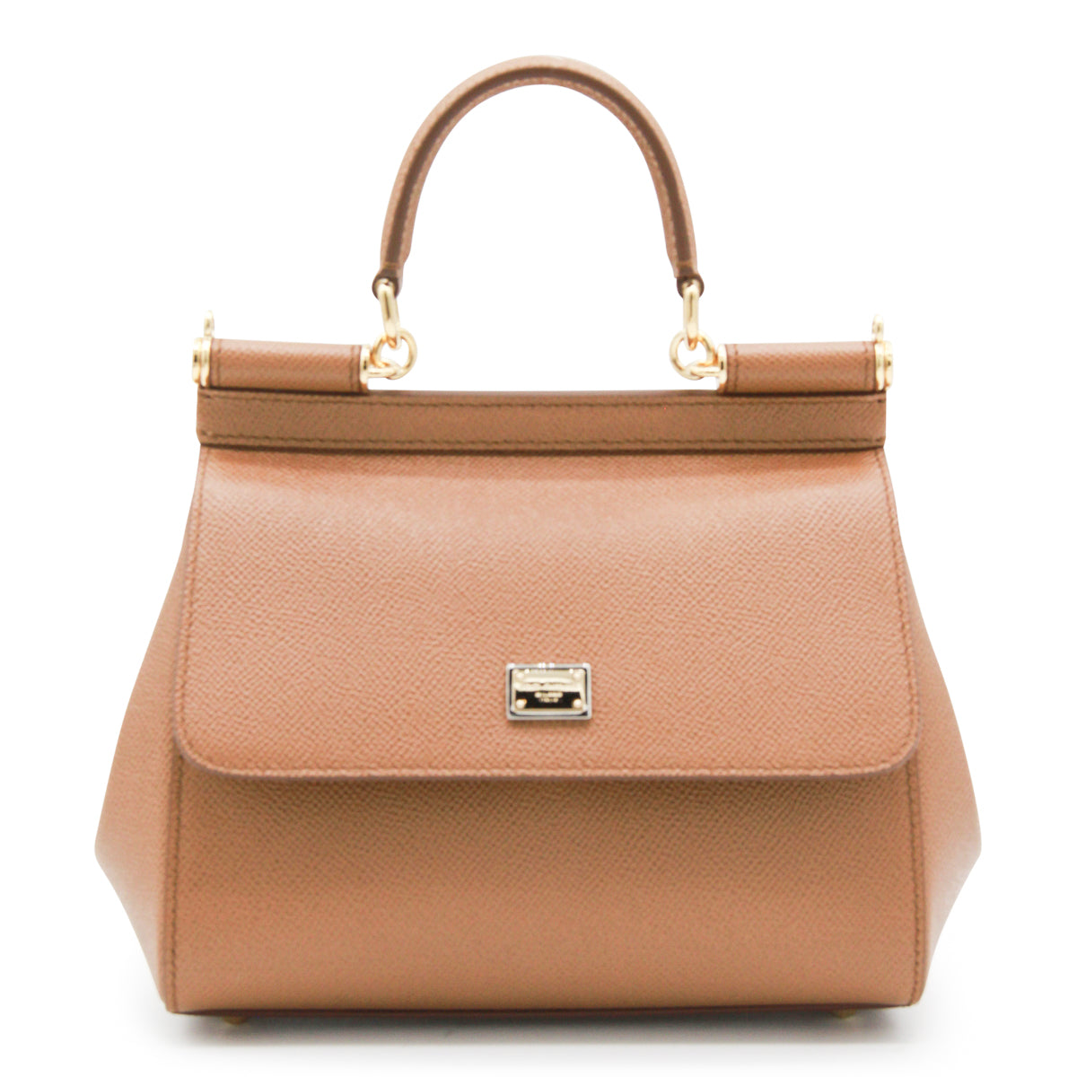CARAMEL BROWN LEATHER SICILY TOP HANDLE BAG