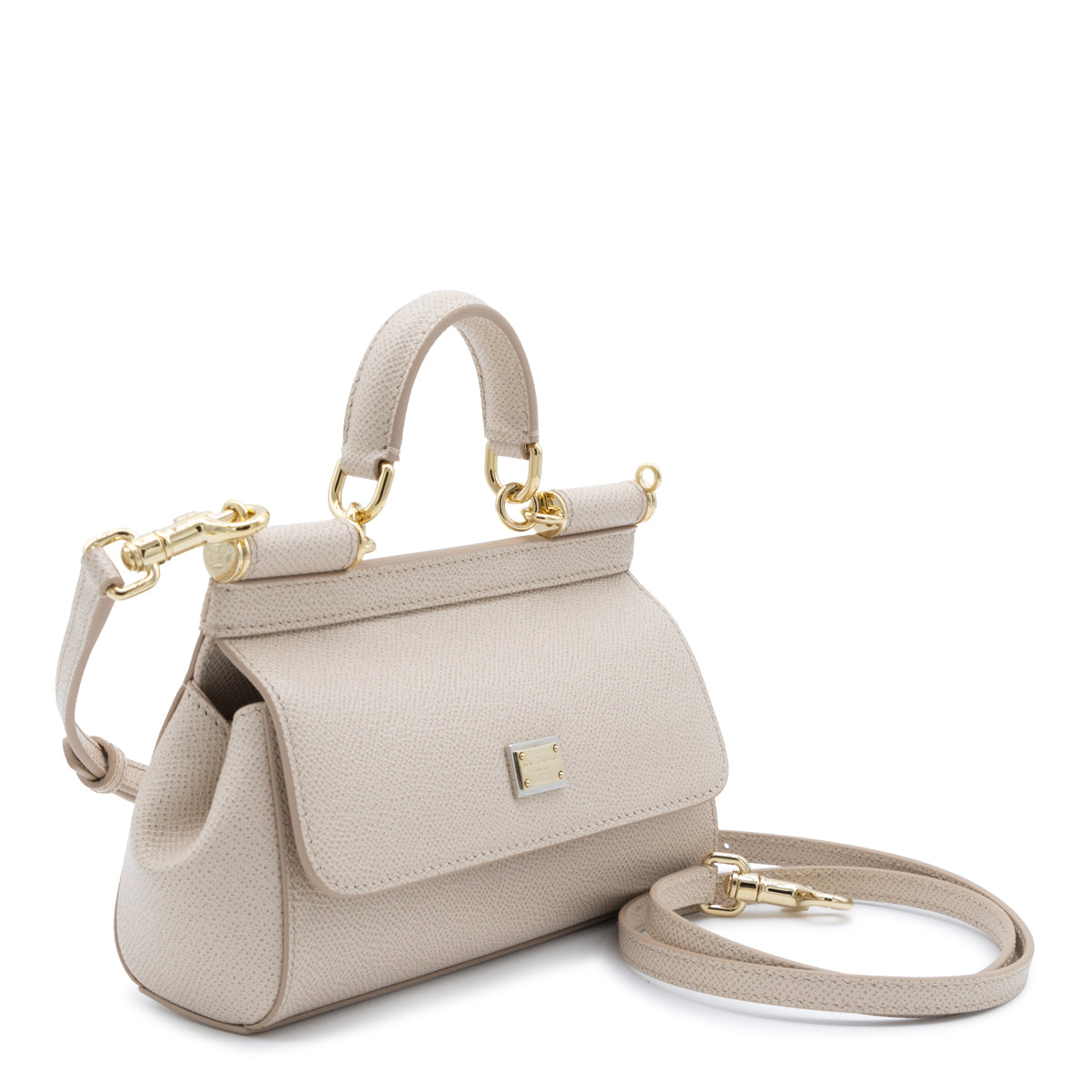 LIGHT PINK LEATHER MINI SICILY TOP HANDLE BAG