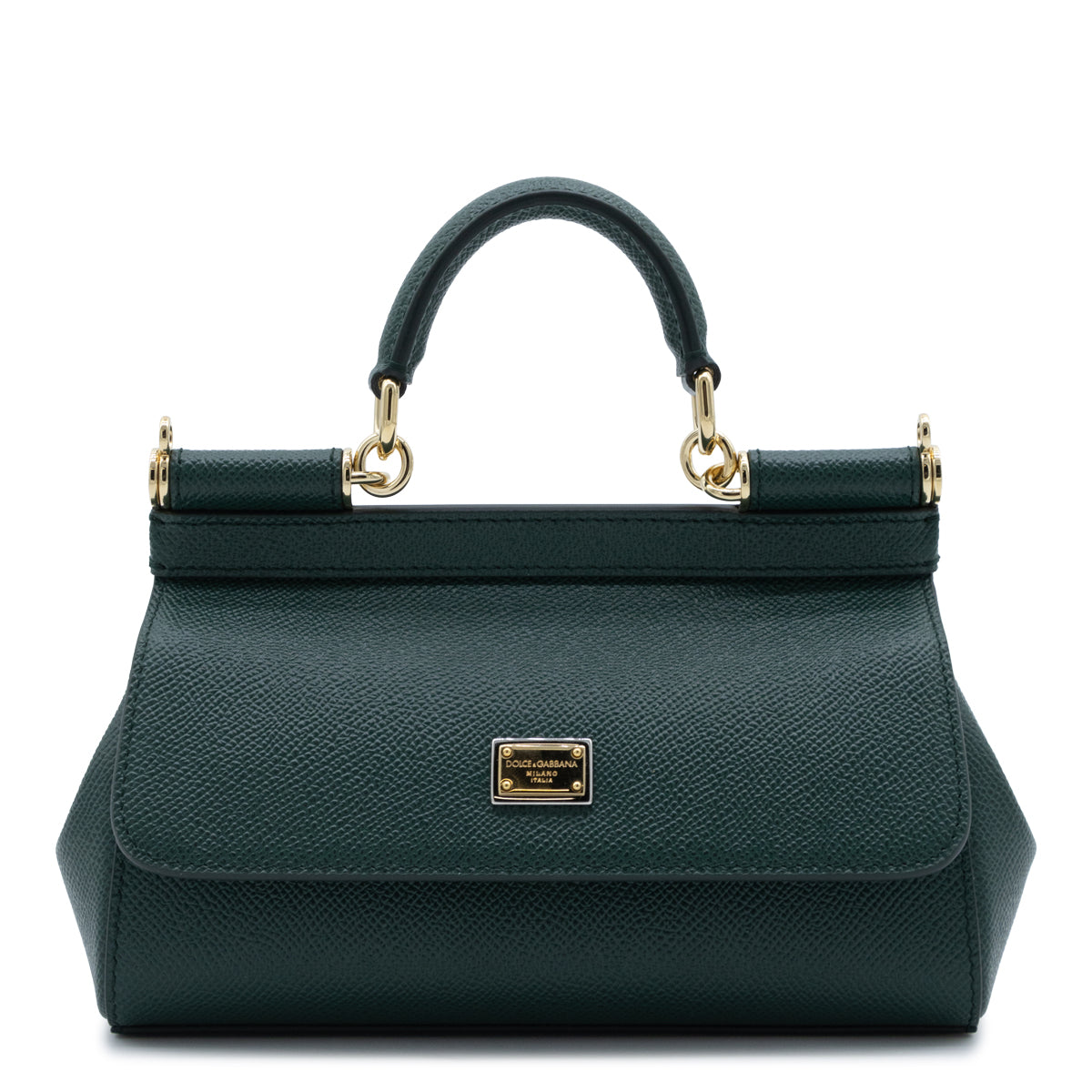 DARK GREEN LEATHER SICILY MINI TOP HANDLE BAG