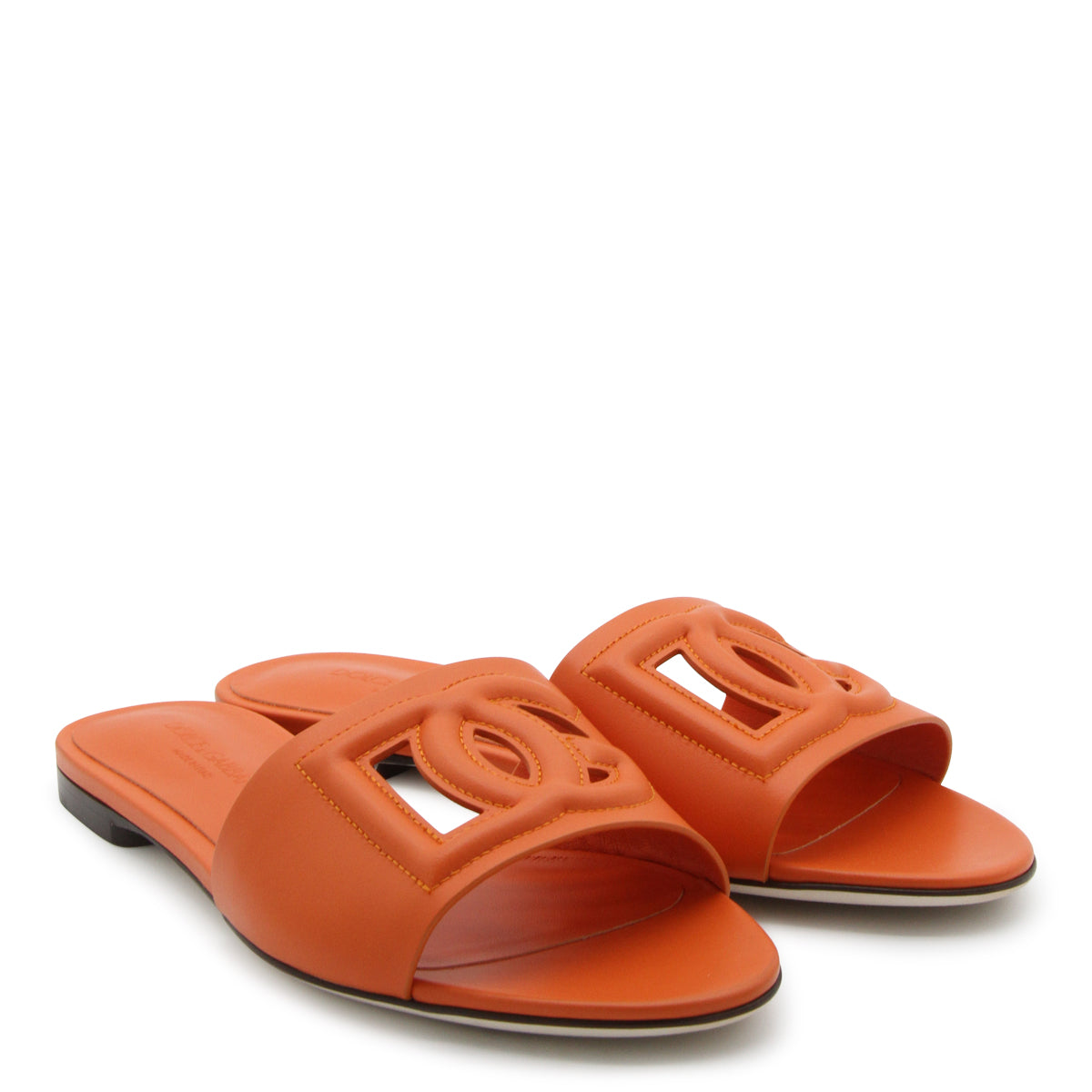 ORANGE LEATHER FLATS