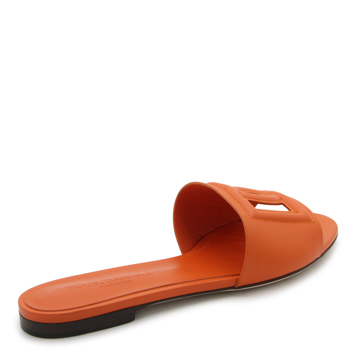 ORANGE LEATHER FLATS