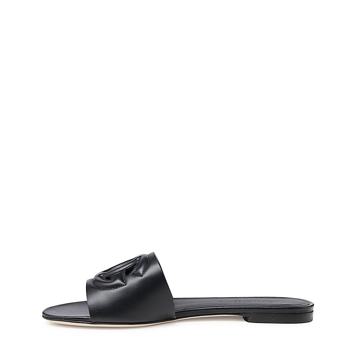 BLACK LEATHER FLATS