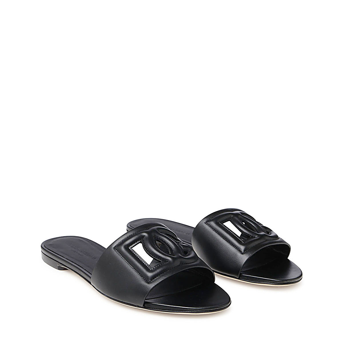 BLACK LEATHER FLATS