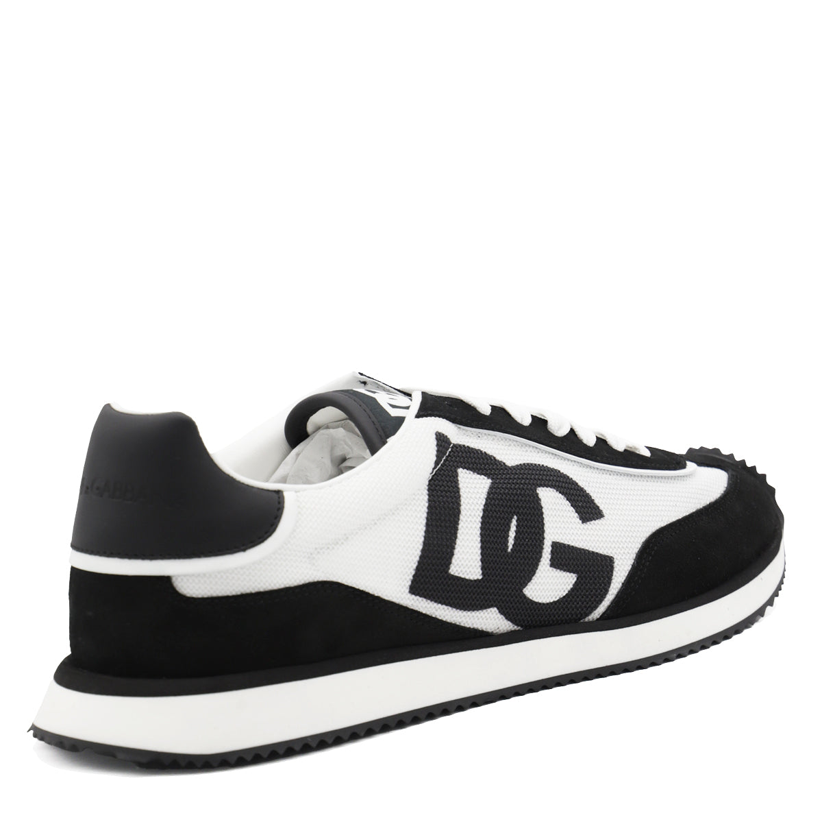 WHITE AND BLACK LEATHER SNEAKERS