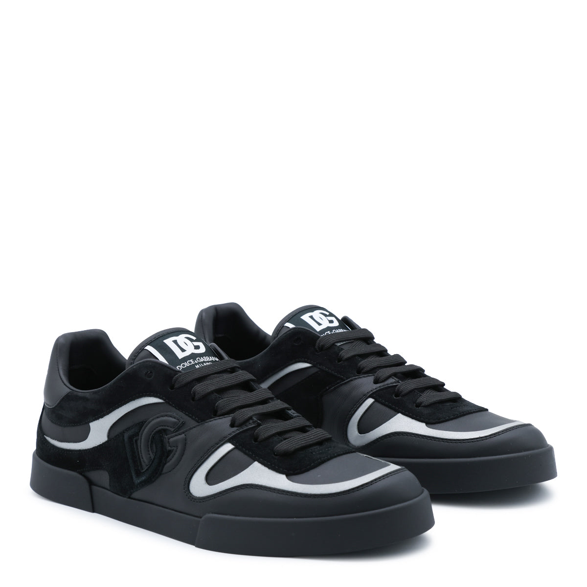 BLACK LEATHER PORTOFINO SNEAKERS