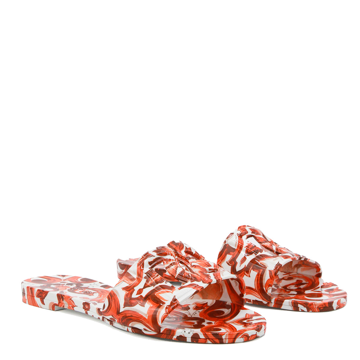 WHITE AND ORANGE MAIOLICA FLATS