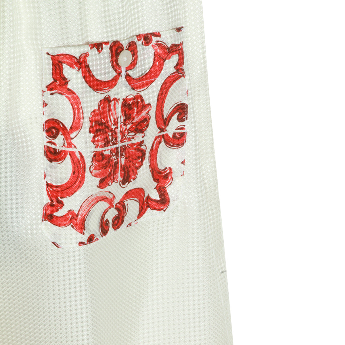 RED AND WHITE SILK SHORTS