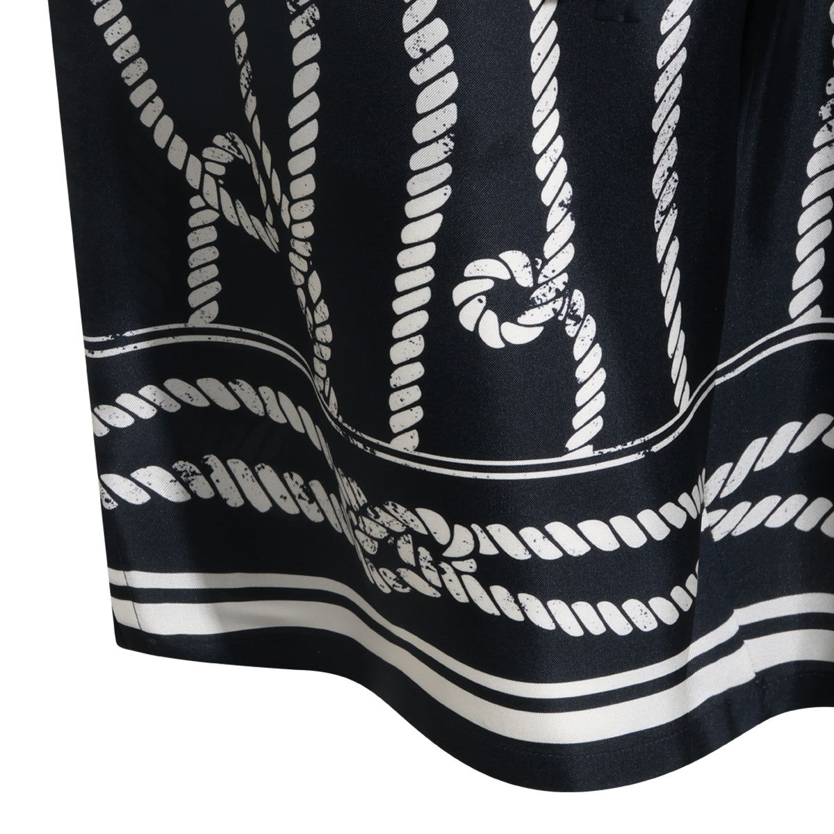 NAVY SILK VANITY BERMUDA SHORTS