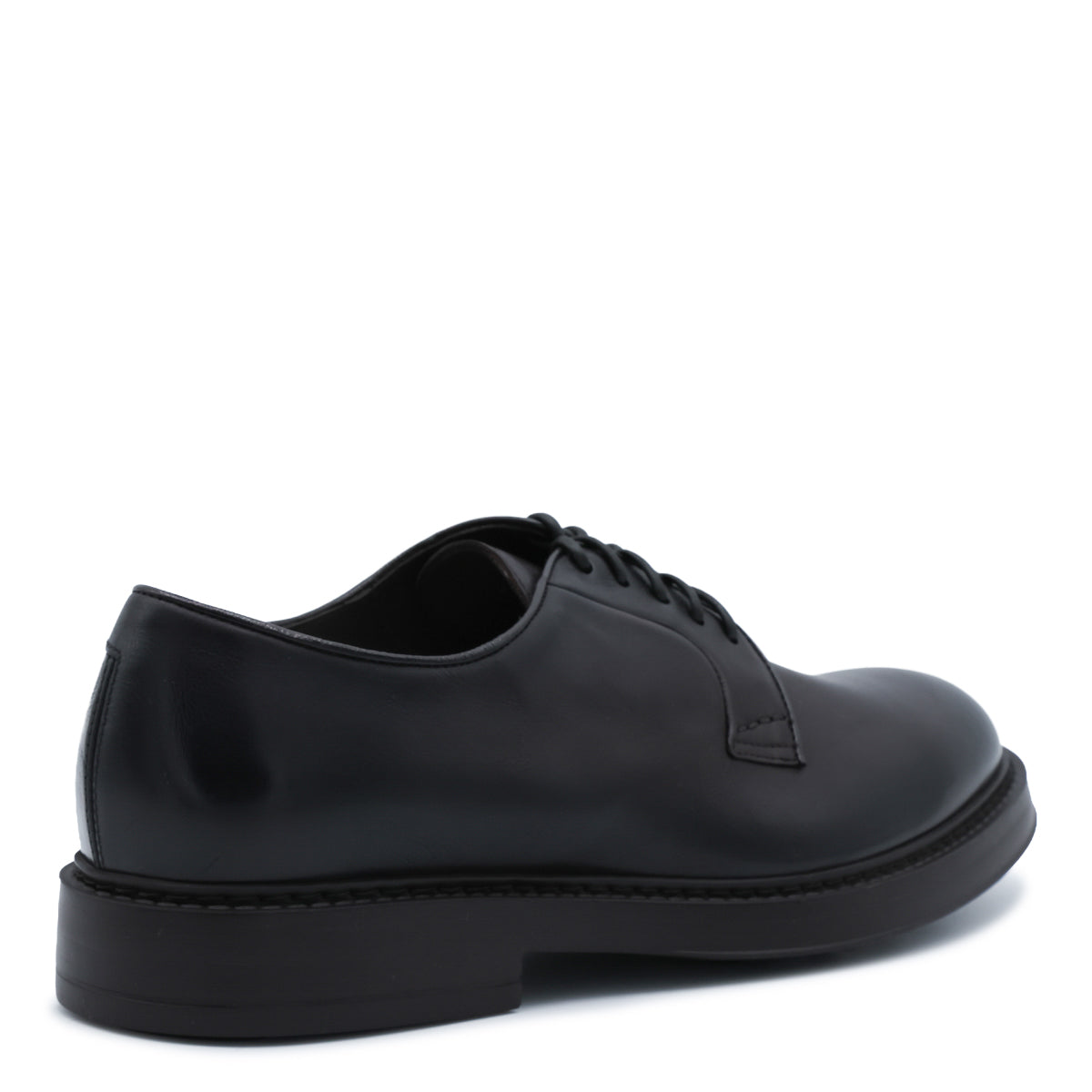 BLACK LEATHER LACE UP SHOES