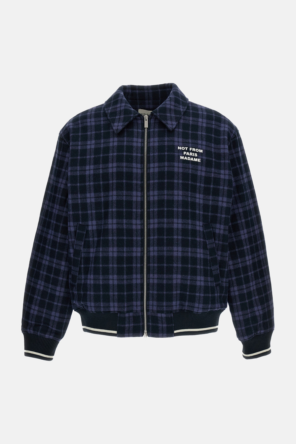 CHECK FLANEL JACKET WITH SLOGAN