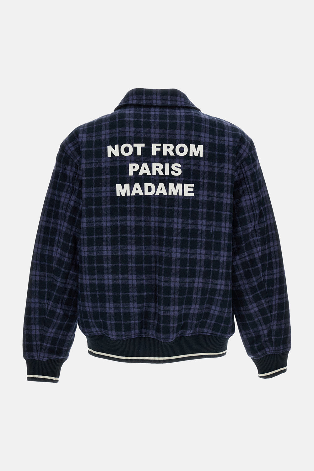 CHECK FLANEL JACKET WITH SLOGAN