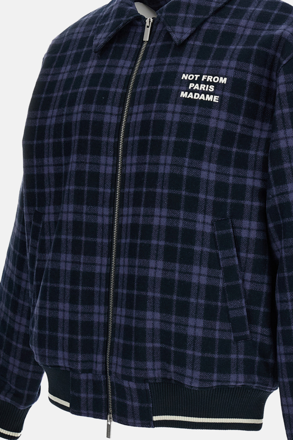 CHECK FLANEL JACKET WITH SLOGAN