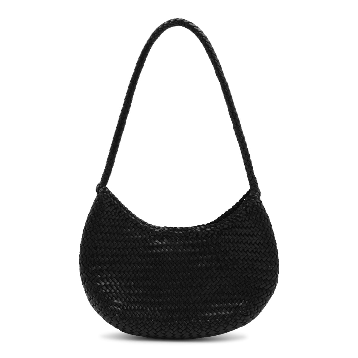 BLACK NUOVA LUNA SMALL LEATHER SHOULDER BAG