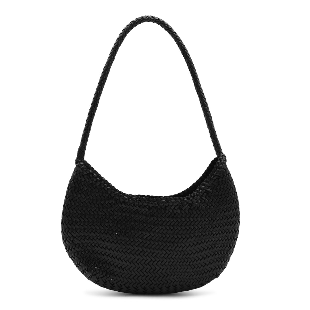 BLACK NUOVA LUNA SMALL LEATHER SHOULDER BAG