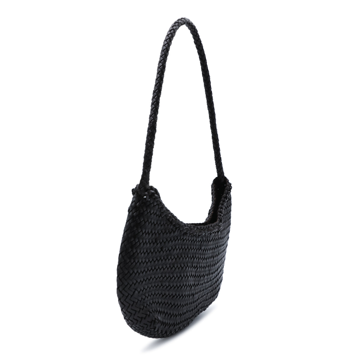BROWN NUOVA LUNA SMALL LEATHER SHOULDER BAG