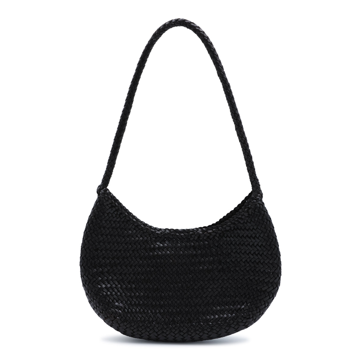 BROWN NUOVA LUNA SMALL LEATHER SHOULDER BAG
