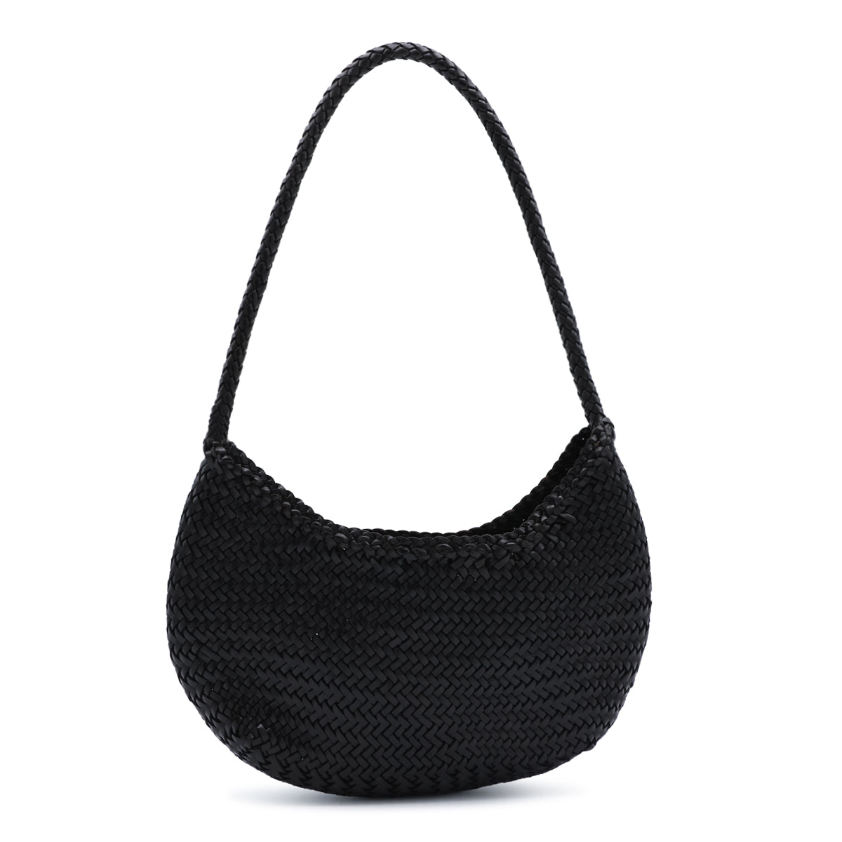 BROWN NUOVA LUNA SMALL LEATHER SHOULDER BAG